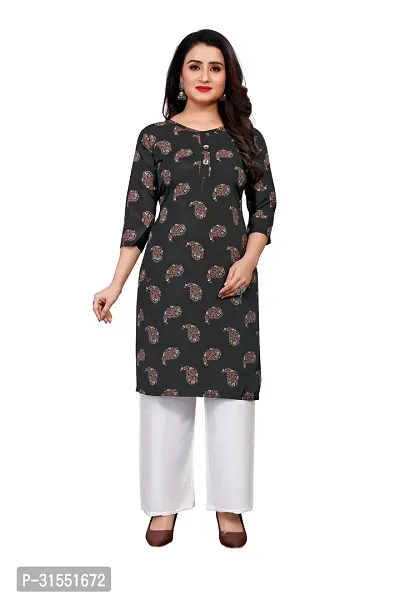 Stylish Crepe Stitched Kurta For Women-thumb0