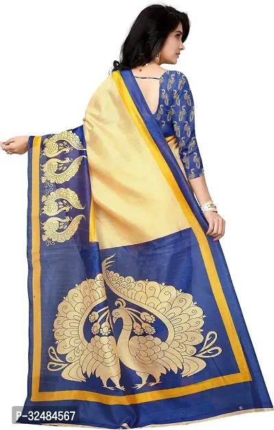 Elegant Cotton Blend Printed Saree with Blouse piece For Women-thumb4