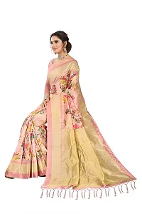 Stylish Pink Art Silk Printed Saree with Blouse piece For Women-thumb4