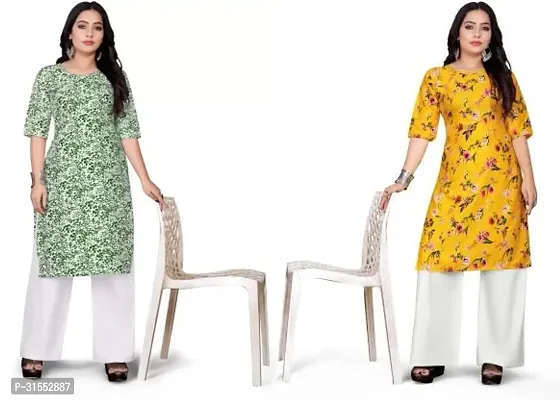 Stylish Crepe Stitched Kurta For Women Pack Of 2