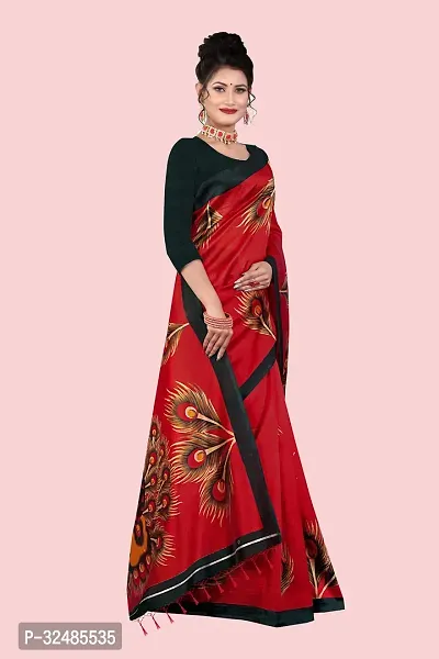 Elegant Art Silk Printed Saree with Blouse piece For Women-thumb3