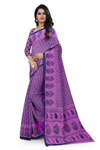 Beautiful Purple Georgette Printed Saree With Blouse Piece For Women-thumb4