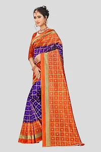 Elegant Art Silk Checked Saree with Blouse piece For Women-thumb3