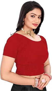 Reliable Red Lycra Blend Stitched Blouses For Women-thumb1