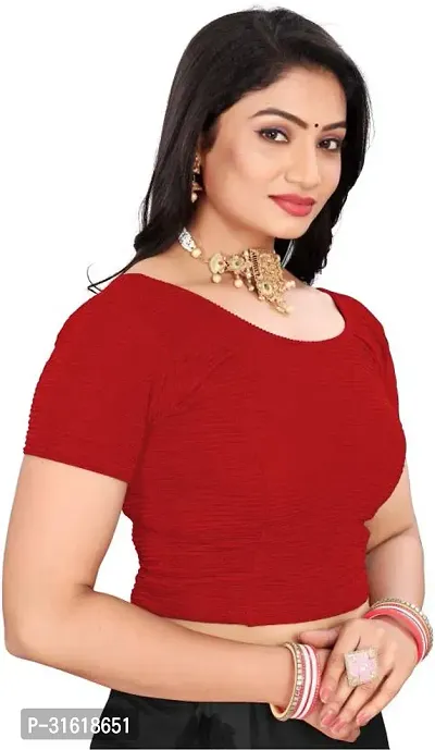 Reliable Red Lycra Blend Stitched Blouses For Women-thumb2