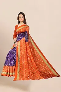 Elegant Art Silk Checked Saree with Blouse piece For Women-thumb4