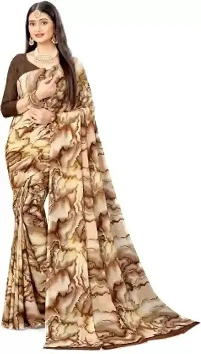 Beautiful Sea Georgette Self Pattern Saree For Women