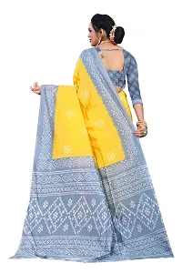 Beautiful Yellow Art Silk Digital Print Saree With Blouse Piece For Women-thumb1