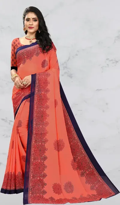 Elegant Polycotton Saree without Blouse piece For Women