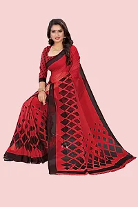 Stylish Red Georgette Printed Saree with Blouse piece For Women-thumb4