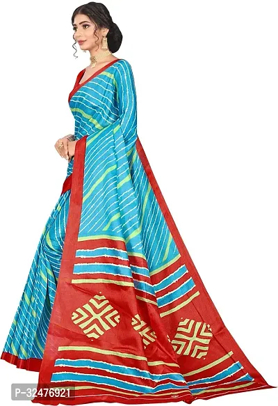 Beautiful Multicoloured Art Silk Striped Saree With Blouse Piece For Women-thumb4