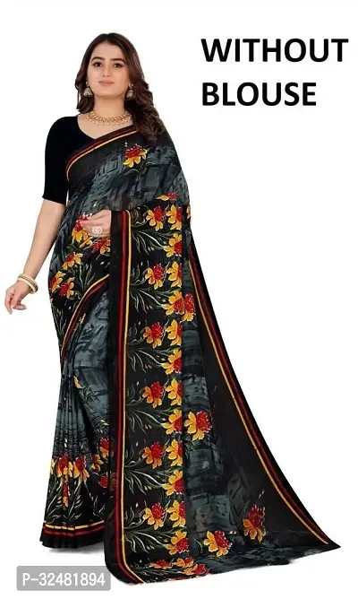 Elegant Multicoloured Georgette Saree with Blouse piece For Women