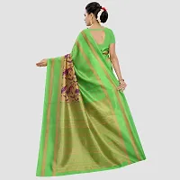 Stylish Green Art Silk Printed Saree with Blouse piece For Women-thumb2