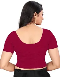 Reliable Maroon Lycra Blend Stitched Blouses For Women-thumb3