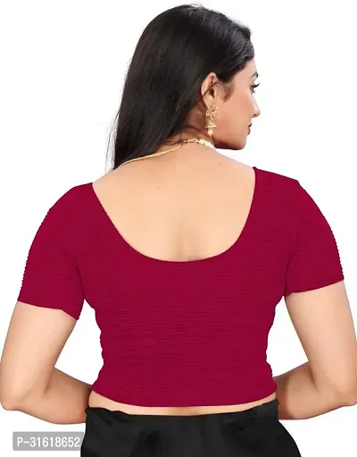 Reliable Maroon Lycra Blend Stitched Blouses For Women-thumb4