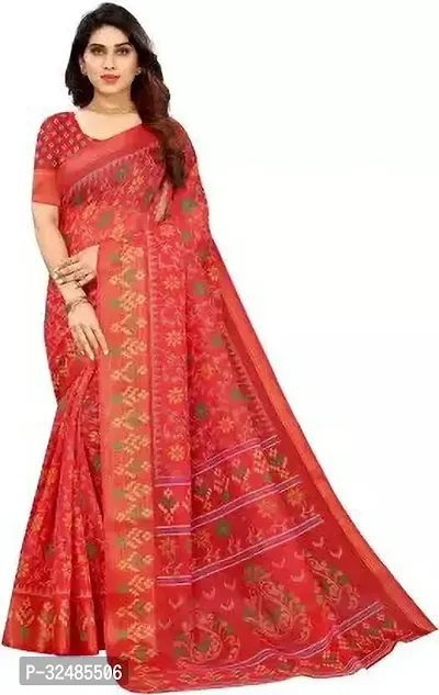 Elegant Cotton Silk Printed Saree with Blouse piece For Women