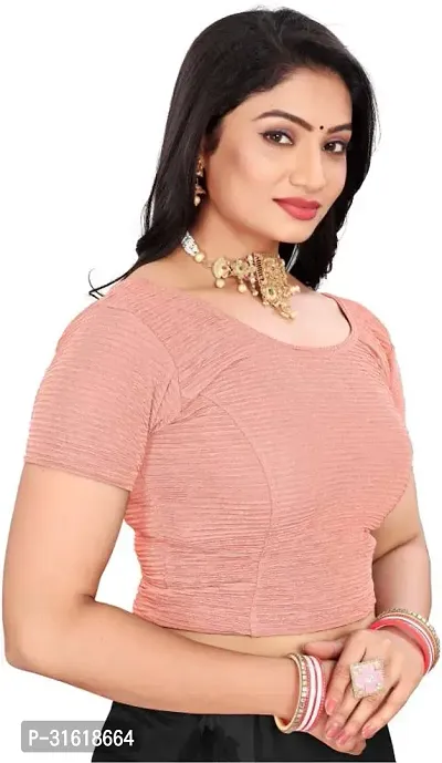 Reliable Pink Lycra Blend Stitched Blouses For Women-thumb2