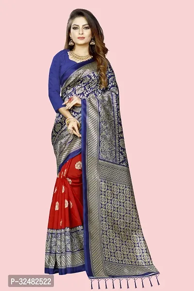 Stylish Multicoloured Art Silk Self Design Saree with Blouse piece For Women