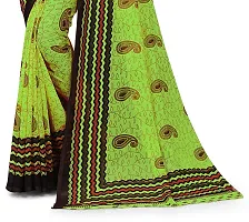 Stylish Green Georgette Printed Saree with Blouse piece For Women-thumb3