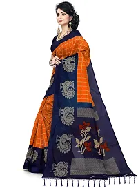 Elegant Cotton Blend Printed Saree with Blouse piece For Women-thumb2