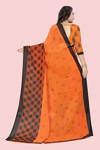 Elegant Georgette Printed Saree with Blouse piece For Women-thumb2