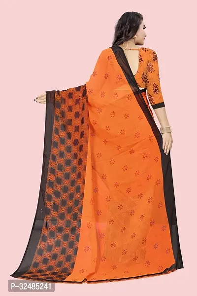 Elegant Georgette Printed Saree with Blouse piece For Women-thumb3