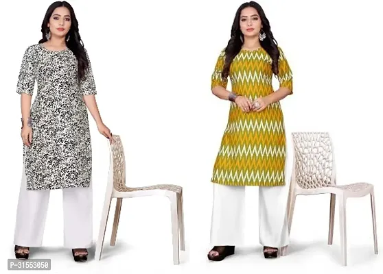 Stylish Crepe Stitched Kurta For Women Pack Of 2