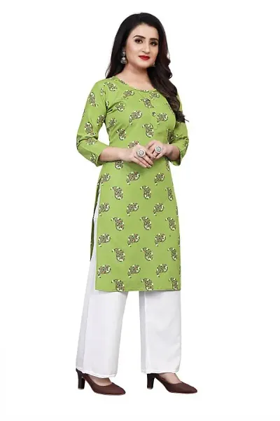 Stylish Crepe Printed Straight Kurtis