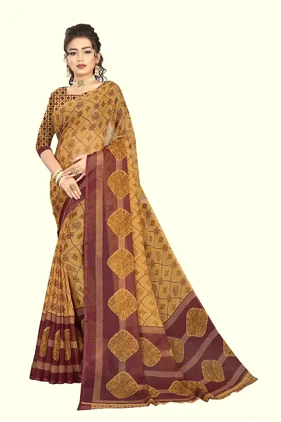 Beautiful Sea Georgette Self Pattern Saree For Women