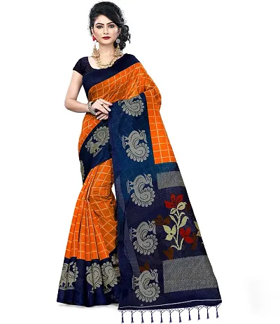 Stylish Polycotton Saree without Blouse piece For Women