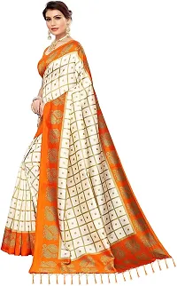 Elegant Art Silk Checked Saree with Blouse piece For Women-thumb1