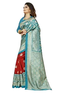 Beautiful Multicoloured Art Silk Printed Saree With Blouse Piece For Women Pack Of 2-thumb2