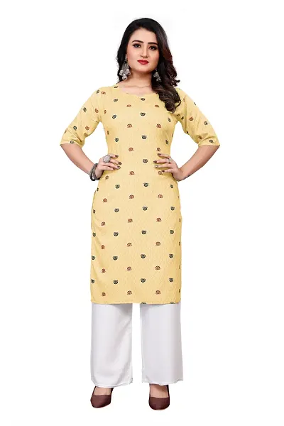 Stylish Crepe Printed Straight Kurtis