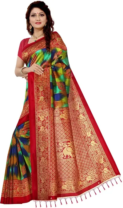 New In Art Silk Saree with Blouse piece 