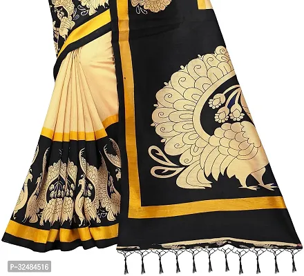 Elegant Cotton Blend Printed Saree with Blouse piece For Women-thumb4