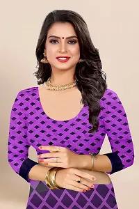 Stylish Purple Georgette Printed Saree with Blouse piece For Women-thumb1