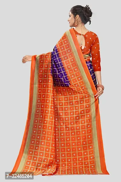 Elegant Art Silk Checked Saree with Blouse piece For Women-thumb3