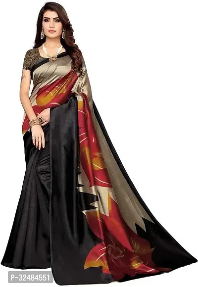 Elegant Art Silk Printed Saree with Blouse piece For Women-thumb0