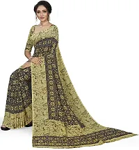 Beautiful Brown Georgette Printed Saree With Blouse Piece For Women-thumb3