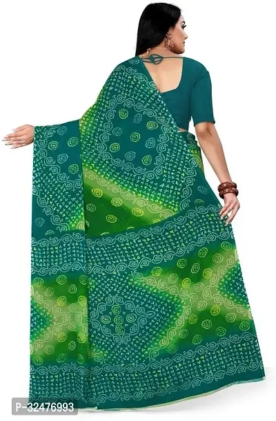 Beautiful Green Georgette Printed Saree For Women-thumb4