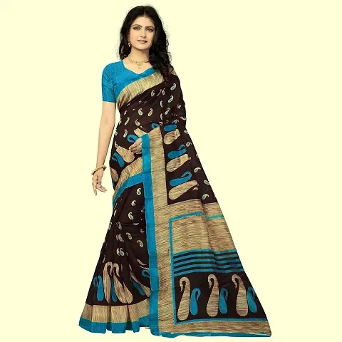 Must Have Art Silk Saree with Blouse piece 