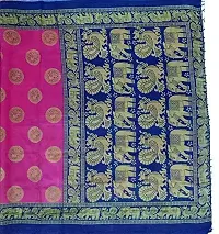 Beautiful Pink Art Silk Printed Saree With Blouse Piece For Women-thumb3