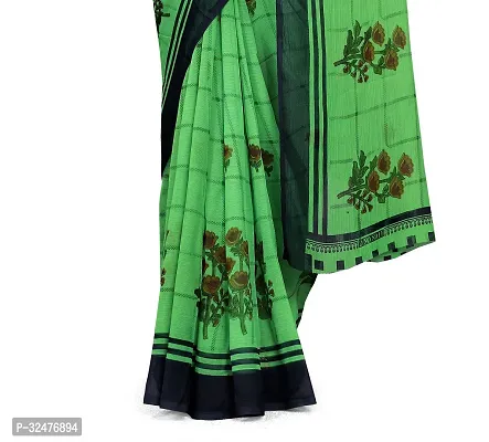 Beautiful Green Georgette Printed Saree With Blouse Piece For Women-thumb4