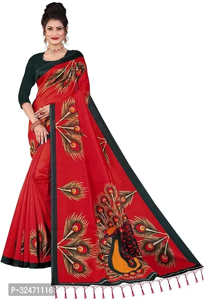 Stylist Silk Blend Saree With Blouse Piece For Women-thumb0