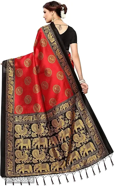 Elegant Art Silk Printed Saree with Blouse piece For Women-thumb2