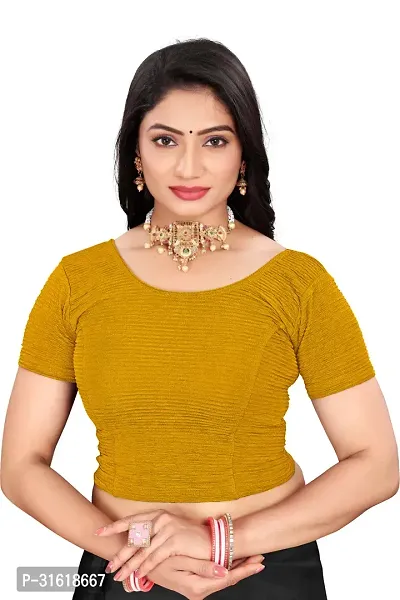 Reliable Yellow Lycra Blend Stitched Blouses For Women-thumb0