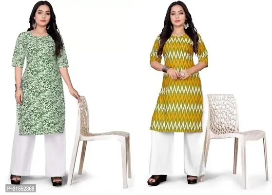 Stylish Crepe Stitched Kurta For Women Pack Of 2