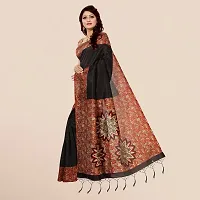 Beautiful Art Silk Brown Printed  Saree with Blouse piece For Women-thumb1