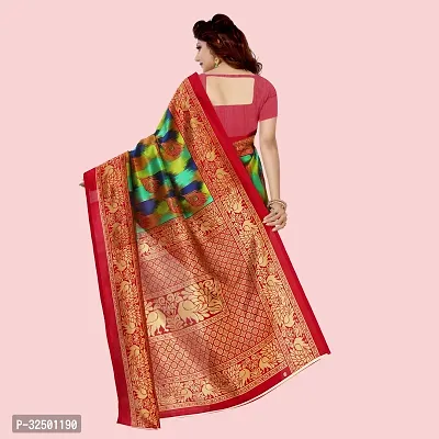 Stylish Multicoloured Art Silk Printed Saree with Blouse piece For Women-thumb3