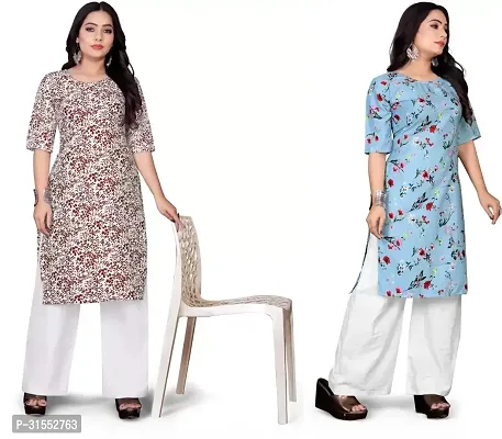 Stylish Crepe Stitched Kurta For Women Pack Of 2